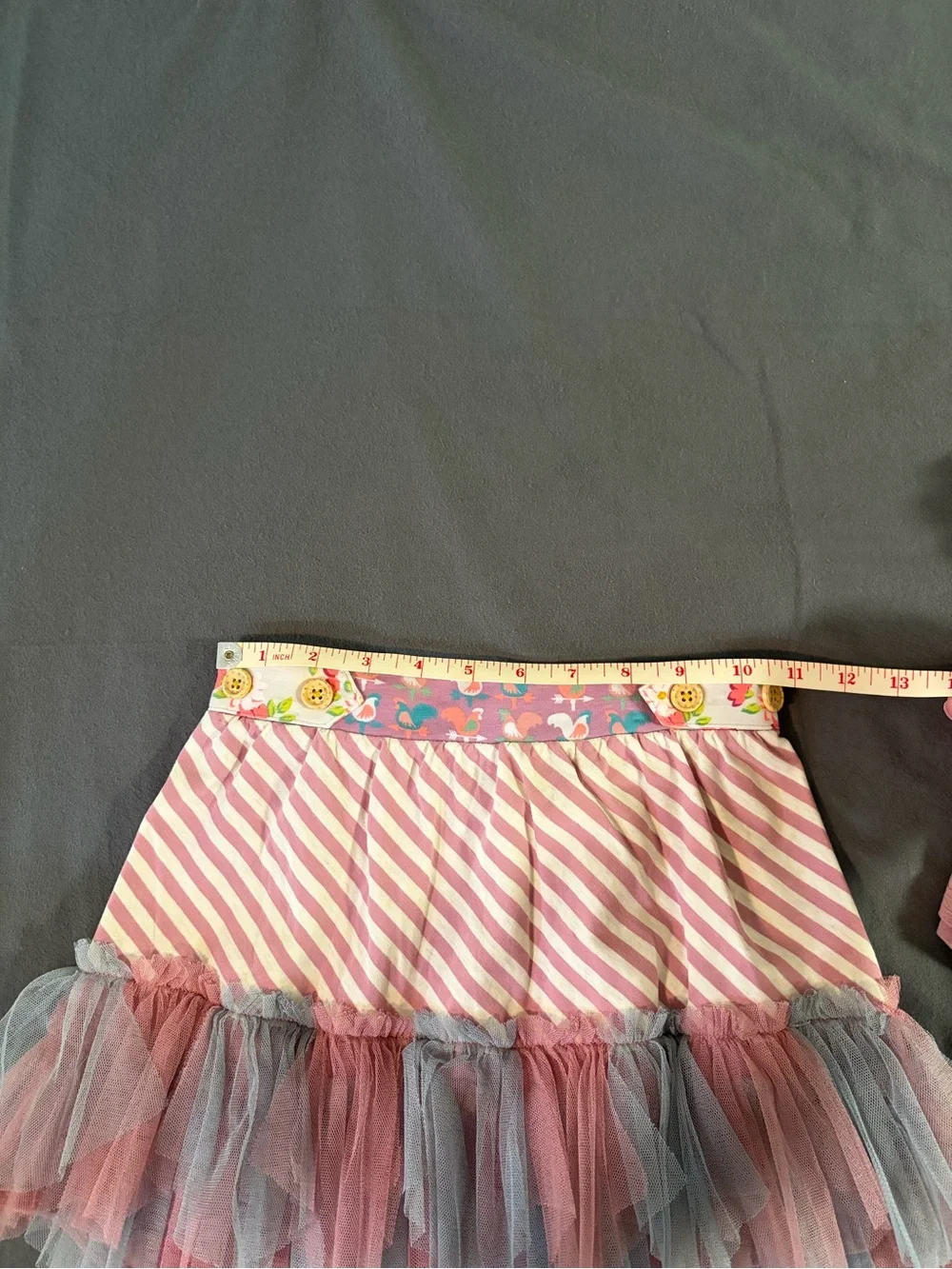 Matilda Jane Pink and Blue Layered Tulle Stripe Skirt Set
